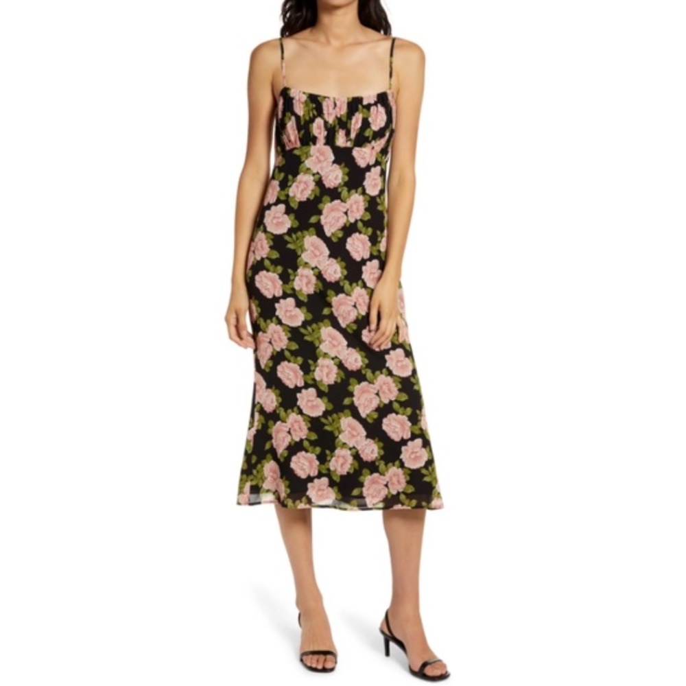 NEW Reformation Arie Floral Print Midi Dress